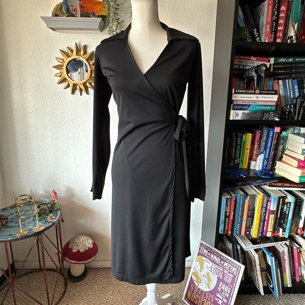 Express Black Wrap Midi Dress - Sz 8/10 - NWOT